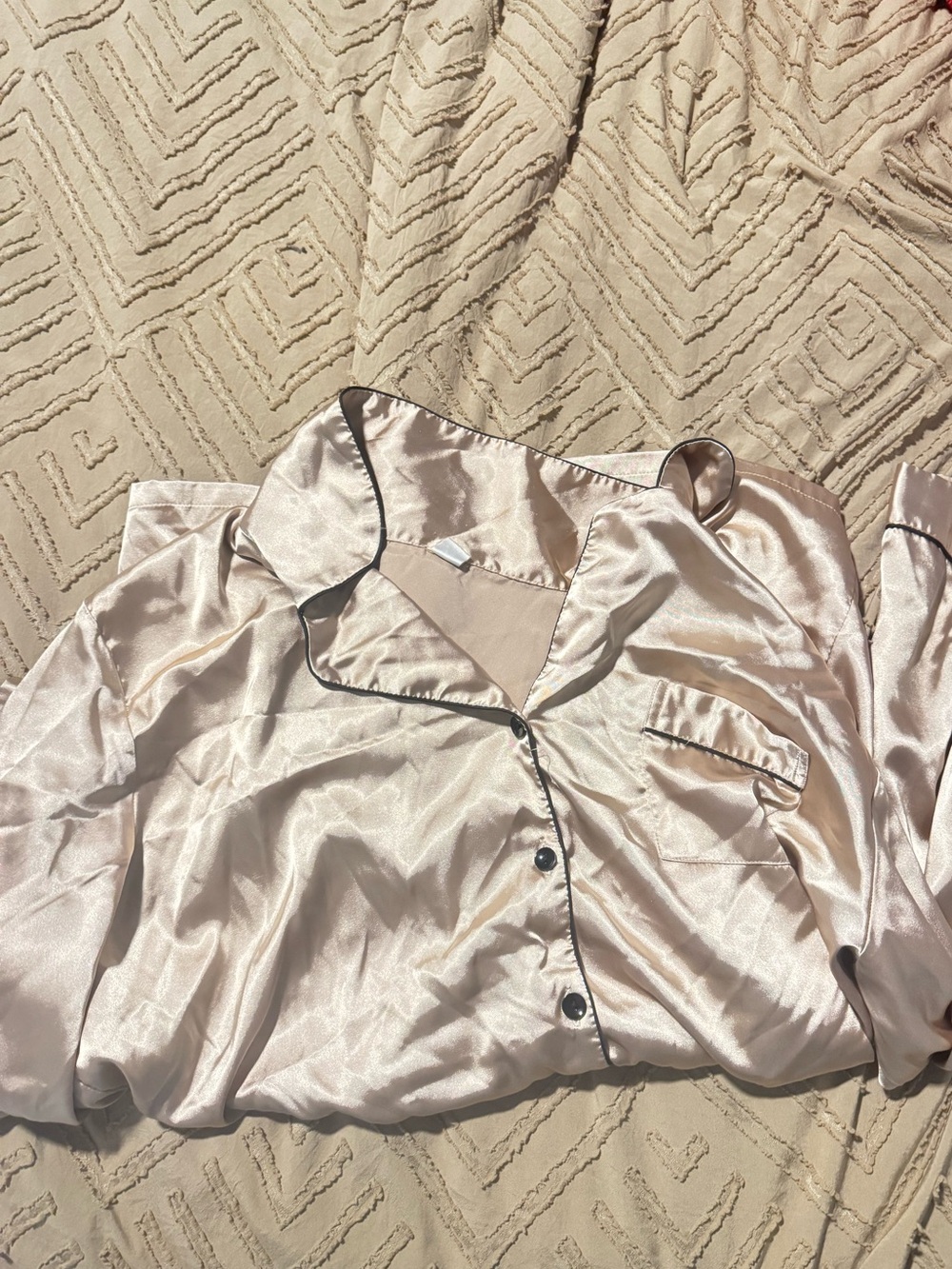 Satin Long Sleeve Pajama Top